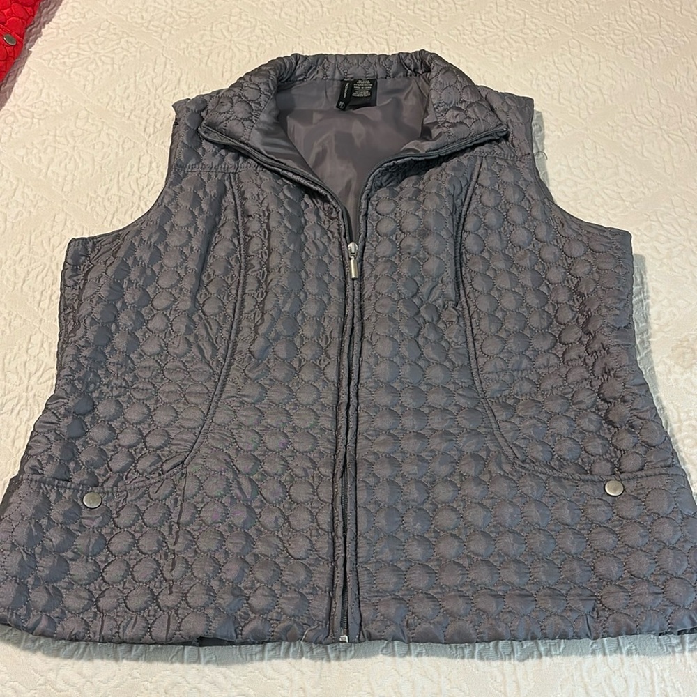 New Directions Quilted Gray Vest XL